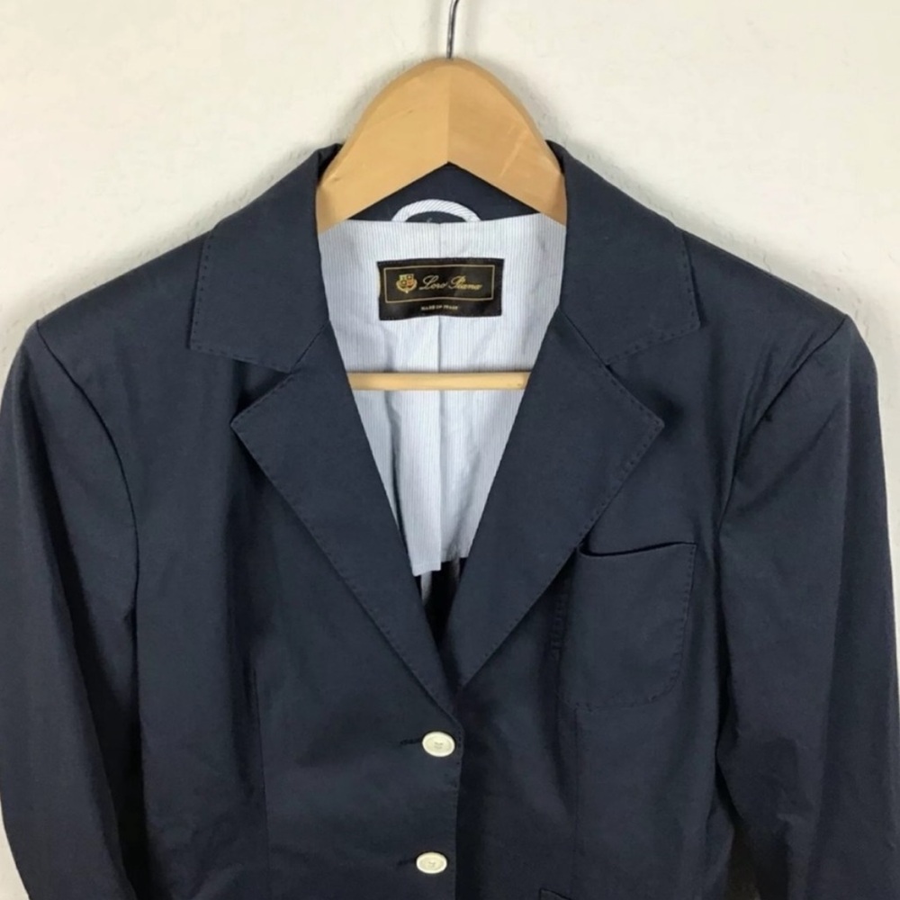 Loro Piana Cotton Blazer V Neck Long Sleeve Jacket - Picture 3 of 9